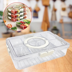 8 ngăn PET + PP nhựa lưu trữ hộp rõ ràng thực phẩm container chia ngăn đa ngăn Snack tổ chức - Product Image 3