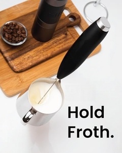 เครื่องตีฟองนมแบบมือถือ เครื่องตีกาแฟไฟฟ้า ใช้แบตเตอรี่ เครื่องปั่นขนาดเล็ก สแตนเลส - Product Image 4