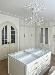 المشي في خزانة مخصصة MDF HDF رفوف فتح خزانة مع جزيرة مخصصة مع خزانة ملابس بضوء LED خزانة بالجملة - Product Image 2