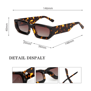 Gafas de Sol de Lujo de Alta Calidad, con Logotipo Personalizado, Estilo Europeo Vintage, Montura Cuadrada de Acetato Grueso, Polarizadas, para Hombre y Mujer - Product Image 3