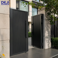 Portail moderne en aluminium avec éclairage LED, portail d'entrée automatique pour allée, porte de sécurité extérieure