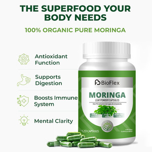 Antioksidanlar ve çok Vitaimin ve mineraller ile 500mg doğal % 100% saf organik % <span class=keywords><strong>Moringa</strong></span> yaprağı tozu özü kapsül takviyesi - Product Image 3