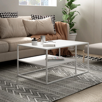 Table basse en métal de style industriel moderne, étagère ouverte à 3 niveaux pour le salon, construction durable en acier laminé à froid