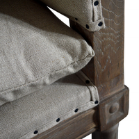 SG001 Style français Antique En Bois Fin De Lit Banc Rembourré Tissu Lin Daylit Bois Chaise Lounge Canapé-Lit