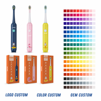 Brosse à dents électrique sonique Eisler pour enfants avec 4 têtes de brosse souples, 3 modes, minuteur intelligent de 2 minutes, étanche, autocollants de dessins animés DIY
