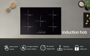 Cocina de Inducción de 5 Quemadores de Vidrio Negro Personalizada, Electrodoméstico de Cerámica Integrado para Cocina, Fuente para Uso Doméstico - Product Image 2