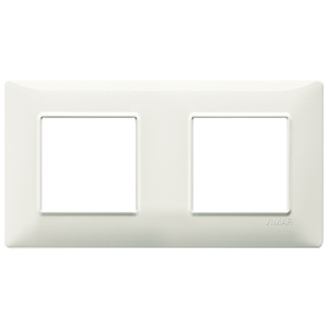 Vimar Double <b>Wall</b> Switch <b>Plate</b> Ivory 2 Gang 80x20mm - Product Image 1