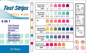 6 in 1 bromo <span class=keywords><strong>piscina</strong></span> acqua strisce reattive Spa e vasca idromassaggio Kit di Test per l'analisi completa dell'acqua - Product Image 4
