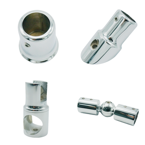 Connecteurs de paroi de <span class=keywords><strong>douche</strong></span> en verre, raccords de tube rond en laiton chromé, design moderne, fixation suspendue pour salle de bain et hôtel - Product Image 1