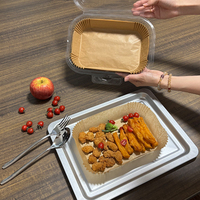 Papier de cuisson rectangulaire naturel, robuste et fin pour mini-friteuses à air rectangulaires