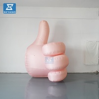 Décoration de dessin animé personnalisé, installation d'art à la main avec pouce levé gonflable