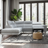 OEM Elektrisches 4-Sitzer Ecksofa mit verstellbarer Kopfstütze, L-förmiger Relaxsessel und Schaumstoffpolsterung für Luxushotels