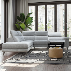 Divano Angolare Elettrico OEM a 4 Posti con Poggiatesta Regolabile, Reclinabile a Forma di L <span class=keywords><strong>in</strong></span> Spugna per Hotel di Lusso - Product Image 1