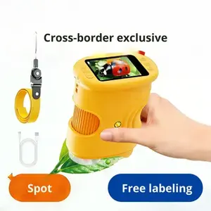 กล้องจุลทรรศน์พลาสติกแบบมือถือสำหรับเด็ก JXD พร้อมแว่นขยาย หน้าจอ HD ขนาด 2 นิ้ว พกพาสะดวก สำหรับการสังเกตการณ์กลางแจ้ง รุ่น 382 - Product Image 2