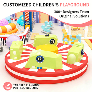 Aire de jeux intérieure à thème cirque vintage avec piscine à balles, toboggan et structure d'escalade pour centre de divertissement pour enfants - Product Image 4