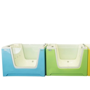 <span class=keywords><strong>Baignoire</strong></span> autoportante moderne pour animaux de compagnie <span class=keywords><strong>Baignoire</strong></span> rectangulaire pour chien avec massage à l'air et égouttoir pour le toilettage d'appartement - Product Image 2