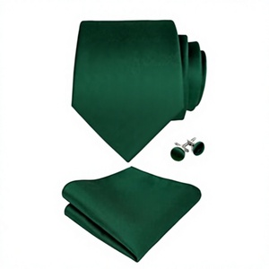 Nouvelle cravate de qualité, noire unie, formelle, pour affaires, 100% polyester, tissée jacquard, forme bouteille, 7 cm - Product Image 3