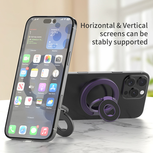 Premium Dual-Sided Magnetic Phone <b>Ring</b> Stand - 360° Rotation, Strong N52 <b>Magnet</b>, Foldable Design for iPhone & Android Devices - Product Image 4