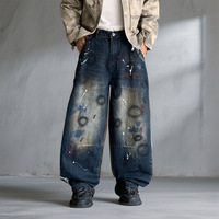 Nouveau jean américain pour homme en coton, coupe droite décontractée, taille basse, délavage moyen, coupe machete, style tendance et basique, collection printemps