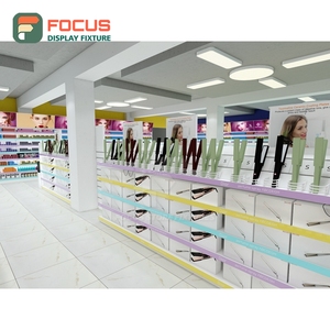 Modern Human Hair Display Cabinet Glass Panel Lighted Drawer Multi Shelf Display Cabinet Fixture - Product Image 5