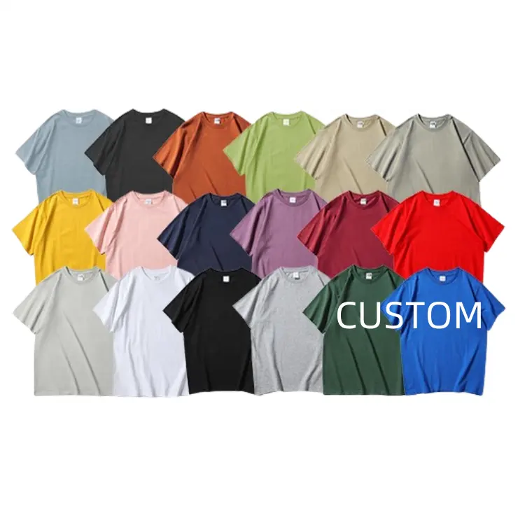 240G Oversized Katoenen T-Shirt Met Ronde Hals En Korte Mouwen Op Maat Gemaakt Katoenen Bulk T-Shirts Voor Bedrukking