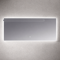 Meuble-lavabo mural moderne personnalisé pour salle de bain avec tiroirs, vasque et miroir LED, design architectural