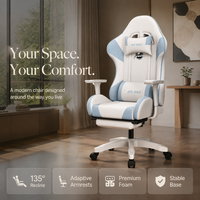 Chaise de jeu moderne AOR, hauteur réglable, accoudoirs, base en bois, roulettes lisses, pour la maison, le bureau, le studio de jeu, vente en gros en usine