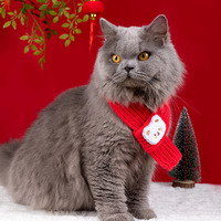 Mignon cache-saliveur d'hiver pour animaux de compagnie, doux et respectueux de la peau, écharpe de cou pour Noël et le Nouvel An, accessoires de fête pour chiens et chats, vente en gros en stock