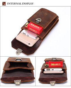 Borsa per attrezzi in vita in vera pelle da lavoro custodia per cintura resistente guaina torce portacoltelli tascabile con anello per penna - Product Image 5