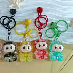 تيكتوك انفجارات حبات ملونة خروف ضوء إبداعي سلسلة مفاتيح بوليستر سلسلة زيت دمى زجاجة رمال دلاية صغيرة - Product Image 1