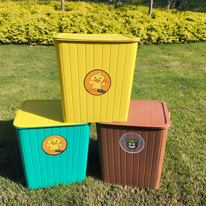 <b>Plastic</b> Bath Bucket <b>Stool</b> Mixed Colors With Lid For Kindergarten Home Bathroom Portable Laundry Storage Fishing Bucket - Product Image 4