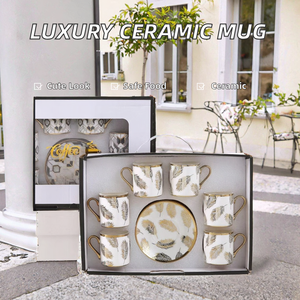 High Quality Portable Cute Ceramic Mugs Eco-Friendly Food Grade Coffee <b>Cup</b> Promotional Gift Set Luxury Modern Coffee Mug <b>Saucer</b> - Product Image 2