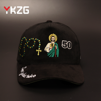 Casquettes de baseball brodées sur le thème religieux de la croix de Jésus, OEM/ODM, adaptées aux événements religieux professionnels, chapeaux en daim mexicain personnalisés