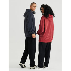 Vintage Wash Hoodie Men's Cotton Oversized Drop Shoulder Raw Hem <b>Cropped</b> Sun Faded Hoodie Streetwear Pullover Hoodies for Men - Product Image 4