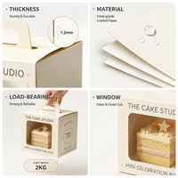 Caja de Cartón Reciclable para Panadería con Ventana Transparente, Diseño Autoensamblable, Tamaño Personalizable para Empaque de Pastel de Mousse