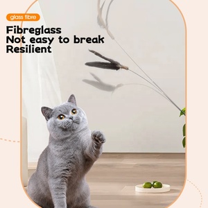 Baguette rétractable pour chat avec logo personnalisé <span class=keywords><strong>en</strong></span> gros d'usine Jouet de pêche Bâton teaser <span class=keywords><strong>en</strong></span> <span class=keywords><strong>papier</strong></span> bois plume - Product Image 5