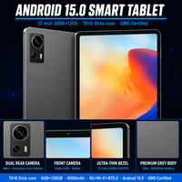 Tablettes Grandes 12 Pouces 2000x1200 Android 15 Octa Core T616 6 Go 128 Go 8000 mAh 4G avec Certification GMS pour Vente en Gros