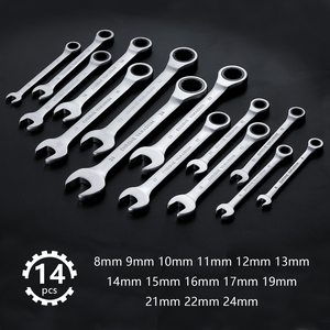 High Quality 12pcs CRV Ratchet <strong>Combination</strong> <strong>Wrench</strong> Set Customizable OEM Carbon Steel Pipe <strong>Wrench</strong> Spanners Tool Set - Product Image 4
