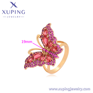 X000705807 Bijoux xuping Vente chaude <span class=keywords><strong>Bague</strong></span> de luxe à motif papillon <span class=keywords><strong>Or</strong></span> <span class=keywords><strong>18</strong></span> <span class=keywords><strong>carats</strong></span> Élégante Délicate Vintage <span class=keywords><strong>Bague</strong></span> fine pour femmes - Product Image 2
