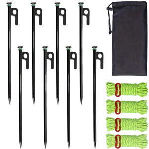 เชือกเต็นท์กลางแจ้งสตาร์รี่สกาย 4 ม. 4 มม. โพลีเอสเตอร์ หัวเข็มขัดปรับได้ ชุดสมอบกสามเหลี่ยม 13 ชิ้น สีเขียวทหาร สีเขียวเรืองแสง - Product Image 5