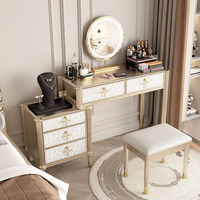 Table de maquillage et de coiffage haut de gamme en bois massif, style luxe léger, pour petit appartement, chambre à coucher, modèle BK-03