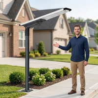 Lampadaires solaires extérieurs 50W, étanches IP66, LED avec batterie LiFePO4 et panneau solaire monocristallin, télécommande
