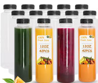 300ml d'épaisseur ronde carrée jetable boisson transparente de jus avec couvercle bouteille de boisson en plastique