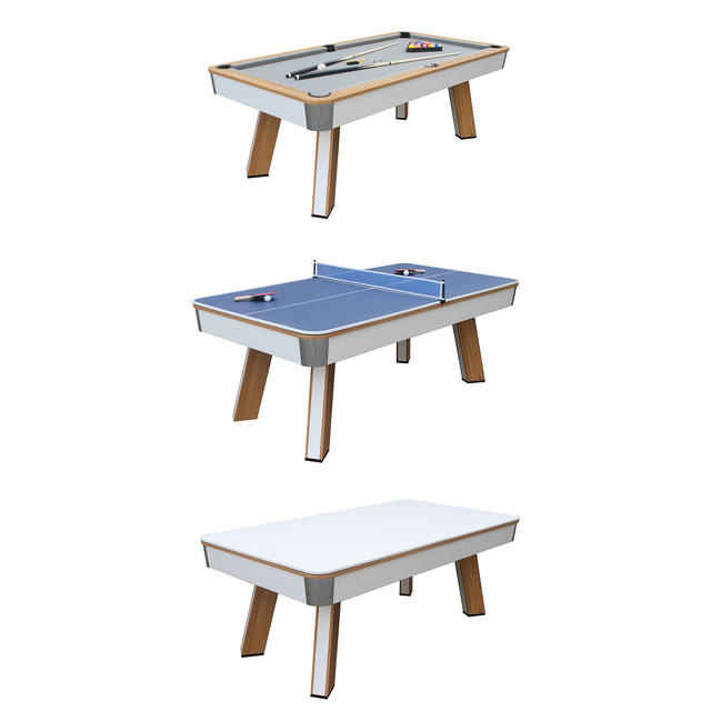Factory Custom 6ft 7ft 3 in 1 Multifunctional Game Table, Billiards Table, Table Tennis Table, Dining Table, Indoor Game Table.