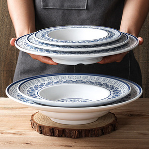 Xiangyuan <b>melamine</b> tableware commercial serving <b>plates</b>, imitation porcelain <b>plates</b> for hotels, restaurants, and eateries, round - Product Image 3
