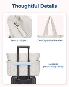 Gros personnalisé 20L grand sac matelassé gonflé femmes voyage Shopping sac fourre-tout avec multi-poches - Product Image 5