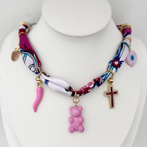 Nuevo Collar de Moda con Accesorios, Ojo Turco, Cereza, Pez, Corazón, Oso, Cruz, Estrella, Manzana, Hongo, Chile, Collar de Cuerda - Product Image 6