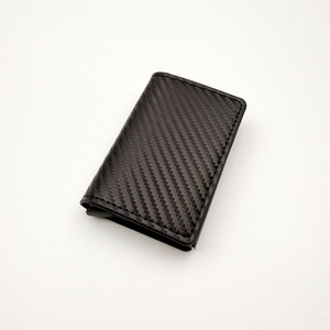 Porte-cartes d'affaires en PU pour homme <span class=keywords><strong>Beavis</strong></span>, exclusivité transfrontalière, antivol, ultra-fin, RFID, éjection automatique, fermeture éclair, géométrique - Product Image 6
