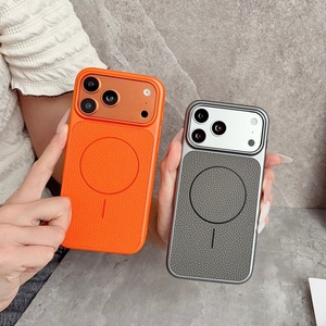 Étuis de téléphone portable magnétiques en cuir PU ultra-minces et tendance pour iPhone 17 12 13 14 15 16 Pro Max, coque arrière de protection rigide en PC - Product Image 3