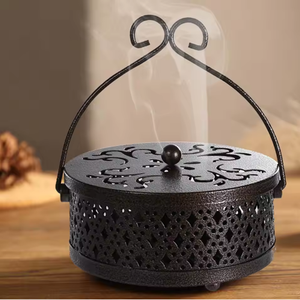 Quemador de Espirales Antimosquitos Portátil Retro Redondo, Caja de Hierro para Espirales Antimosquitos con Tapa para el Hogar y Exteriores - Product Image 1